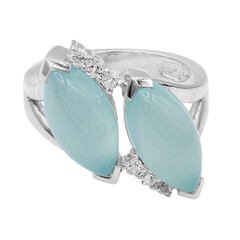 Aqua-Chalzedon-Silberring