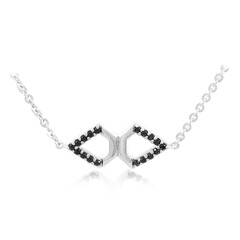 Schwarzer Spinell-Silbercollier