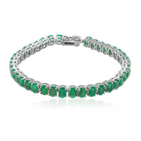 Sambia-Smaragd-Silberarmband