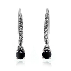 Schwarzer Diamant-Silberohrringe