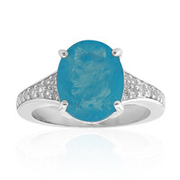 Blauer Pastell-Quarz-Silberring