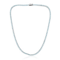 Himmelblauer Topas-Silbercollier
