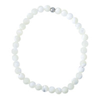 Weißes Perlmutt-Silberarmband