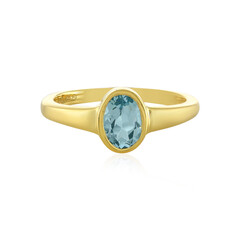 Himmelblauer Topas-Herren-Silberring