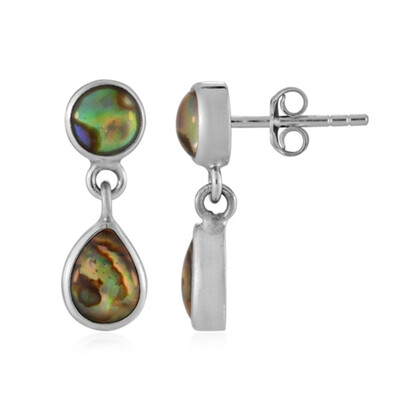 Abalone-Muschel-Silberohrringe
