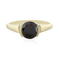 Schwarzer Brillant-Goldring