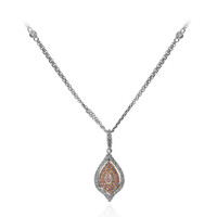 Pinkfarbener I1 Diamant-Goldhalskette (CIRARI)