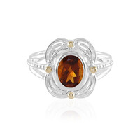 Madeira-Citrin-Silberring mit Gold (Granulieren)