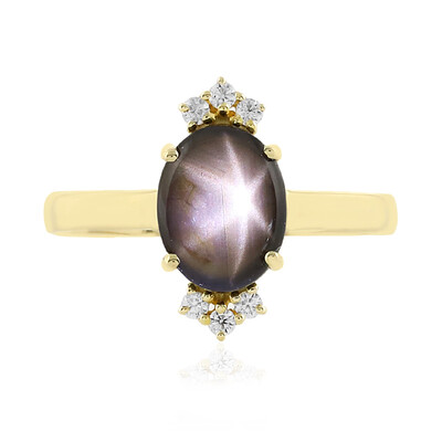 Schwarzer Stern-Saphir-Goldring