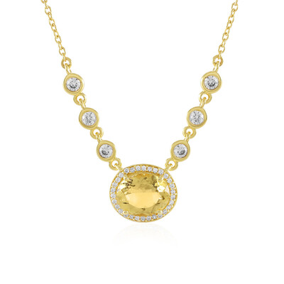 Goldener Beryll-Silbercollier