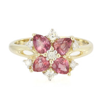 Nicht erhitzter Padparadscha-Saphir-Goldring