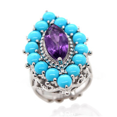Sambia-Amethyst-Silberring (Dallas Prince Designs)