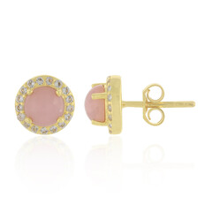 Pinkfarbener Opal-Silberohrringe