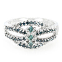 Fancy-Diamant-Silberring