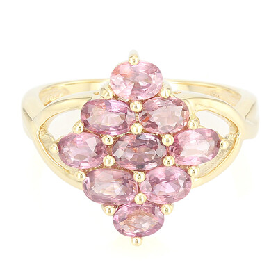 Nicht erhitzter Padparadscha-Saphir-Goldring (AMAYANI)