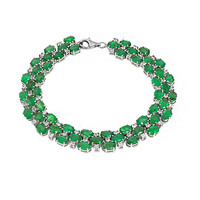 Sambia-Smaragd-Silberarmband