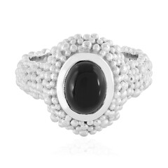 Schwarzer Onyx-Silberring
