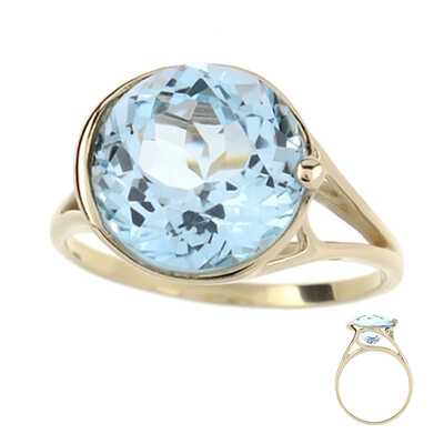 Himmelblauer Topas-Goldring (dagen)