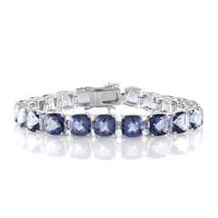 Blauer Mystik-Quarz-Silberarmband