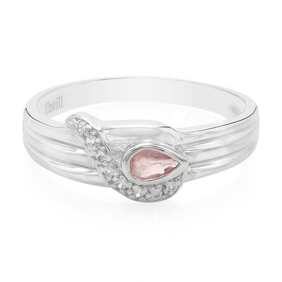 Padparadscha-Saphir-Silberring
