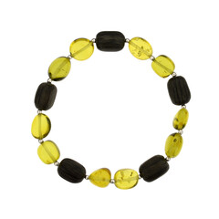 Grüner Kolumbianischer Bernstein-Silberarmband mit Mooreiche