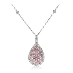 Pinkfarbener I1 Diamant-Goldhalskette (CIRARI)