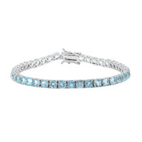Schweizblauer Topas-Silberarmband