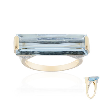 AAA-Brasilianischer Aquamarin-Goldring (de Melo)