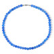 Blauer Achat-Silberhalskette