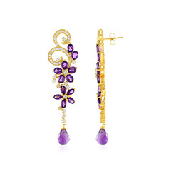 Sibirischer Amethyst-Silberohrringe