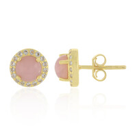Pinkfarbener Opal-Silberohrringe
