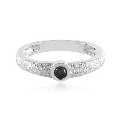 Schwarzer Brillant-Silberring
