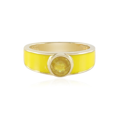 Gelber Madagaskar-Saphir-Silberring