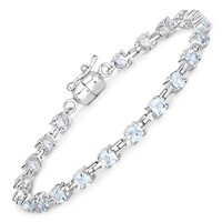 Himmelblauer Topas-Silberarmband