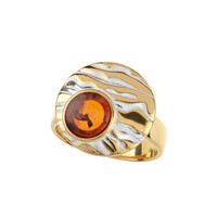 Baltischer Cognac-Bernstein-Silberring