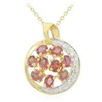 Nicht erhitzter Padparadscha-Saphir-Goldhalskette (AMAYANI)