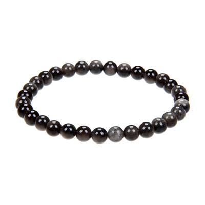 Silber-Obsidian-Armband