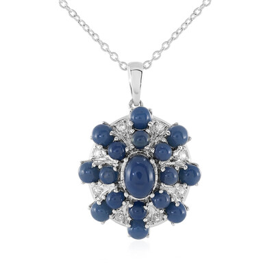 Blauer Opal-Silberhalskette