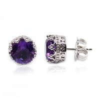 Sambia-Amethyst-Silberohrringe (Dallas Prince Designs)