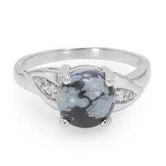 Schneeflocken-Obsidian-Silberring