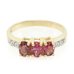 Nicht erhitzter Padparadscha-Saphir-Goldring