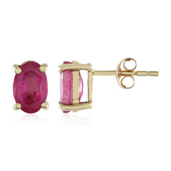 Pinkfarbener Madagaskar-Saphir-Goldohrringe