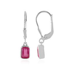 Pinkfarbener Madagaskar-Saphir-Silberohrringe