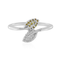Gelber SI1 Diamant-Silberring