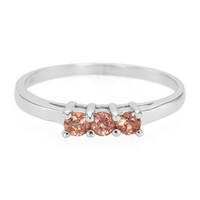 Oranger Saphir-Silberring