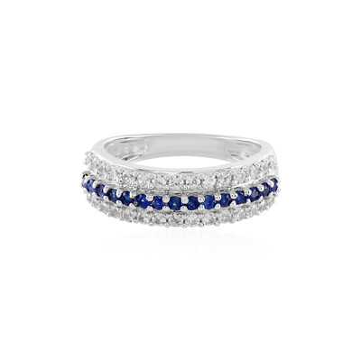 Blauer Saphir-Silberring