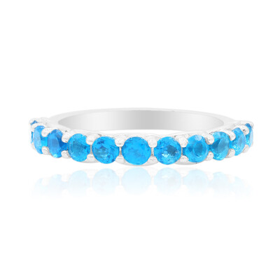 Neonblauer Apatit-Silberring