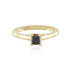 Schwarzer Diamant-Goldring