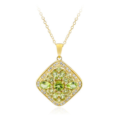Burmesischer Peridot-Silberhalskette