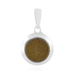 Bronzefarbener Glitzer-Achat-Silberanhänger